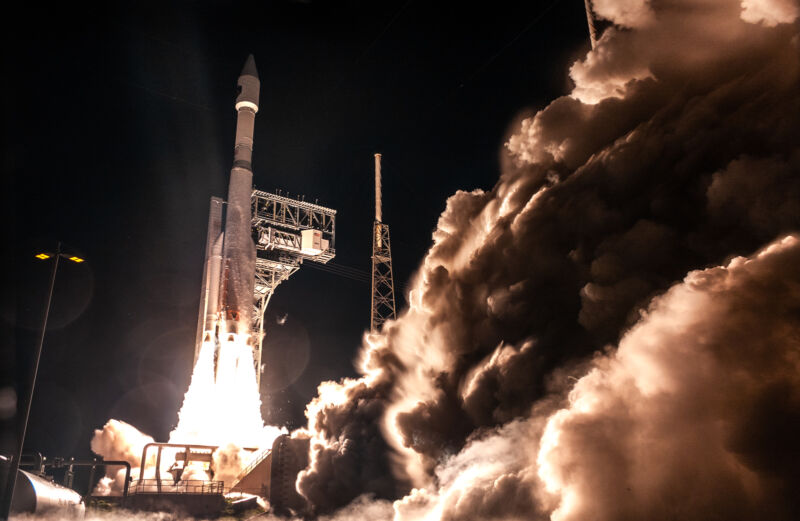 An Atlas V rocket launches a Space Based Infrared System satellite on Thursday morning from Cape Canaveral Space Force Base.