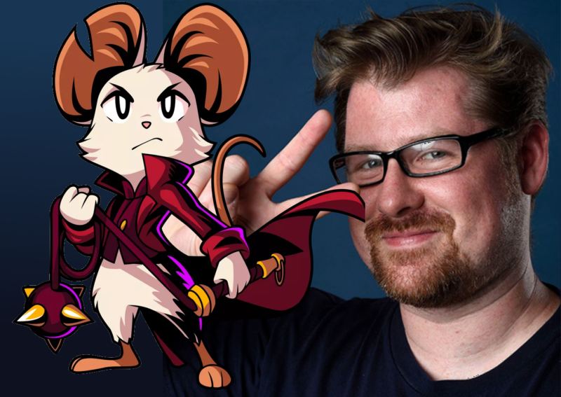 Our two favorite interviews and gameplay sessions at PAX West 2022 revolved around games from two completely different companies. To be clear: <em>Mina the Hollower</em> (left) is not being produced in any way by Justin Roiland (right) or his company Squanch Games.”><figcaption class=