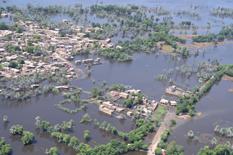 Flooding in Pakistan's Sindh province.