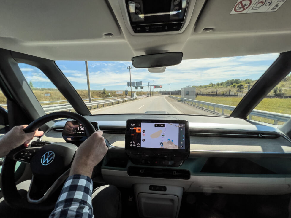 A black steering wheel is a much better idea for a family car than the white wheel we saw back in March.