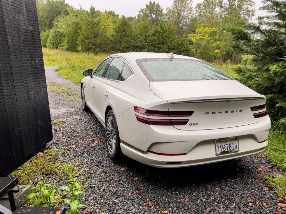 Genesis' distinctive twin lines show up front and rear.