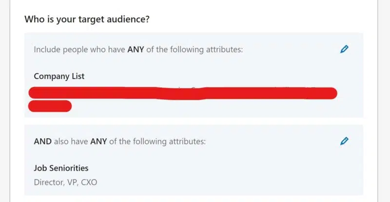 Audience layering in LinkedIn