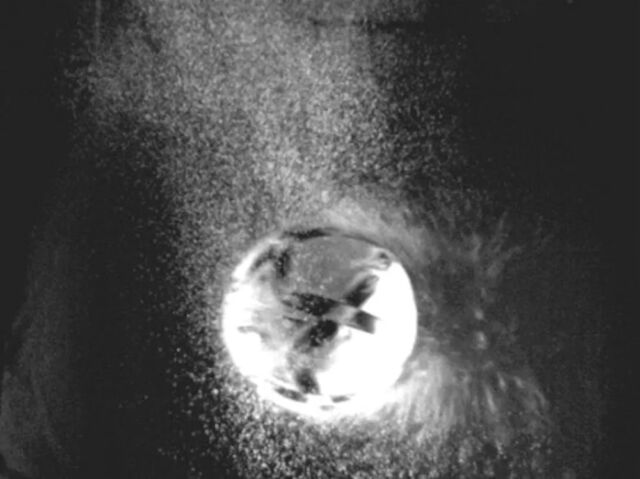 At high speeds, the air flowing over a soccer ball will almost travel completely to the back of the ball before separating into chaotic swirls called turbulent flow.