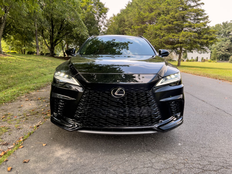 A 2023 Lexus RX 500h F Sport seen head-on