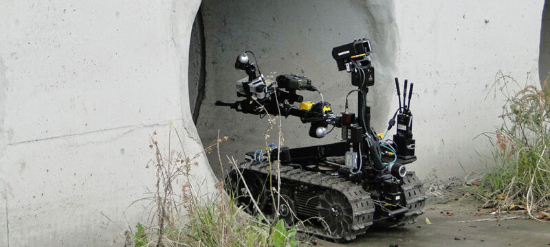 A Talon robot, one of the models in the SFPD robot lineup. 