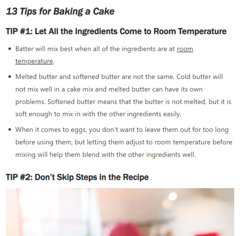 baking listicle example