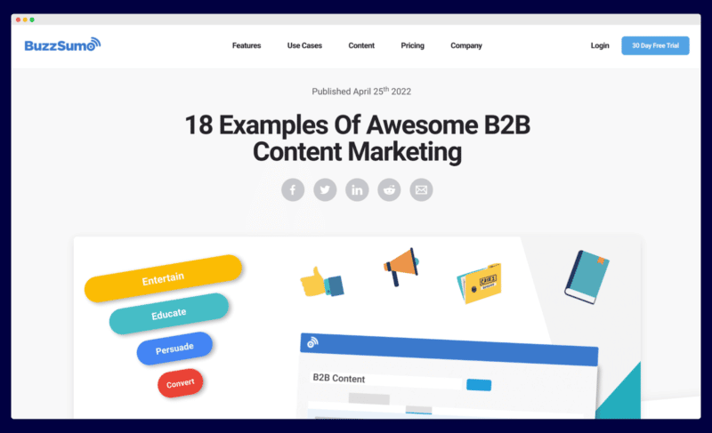 BuzzSumo - 18 Examples Of Awesome B2B Content Marketing