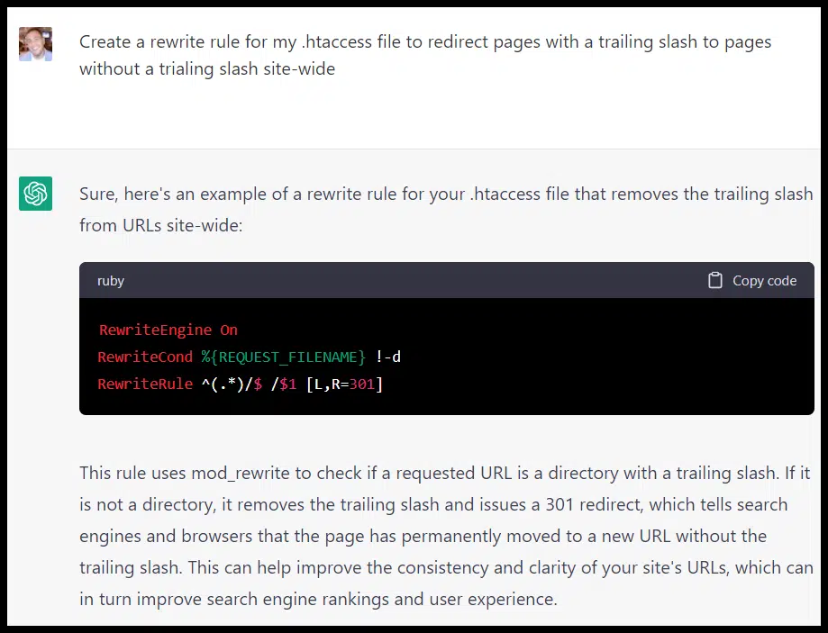 ChatGPT rewrite rule