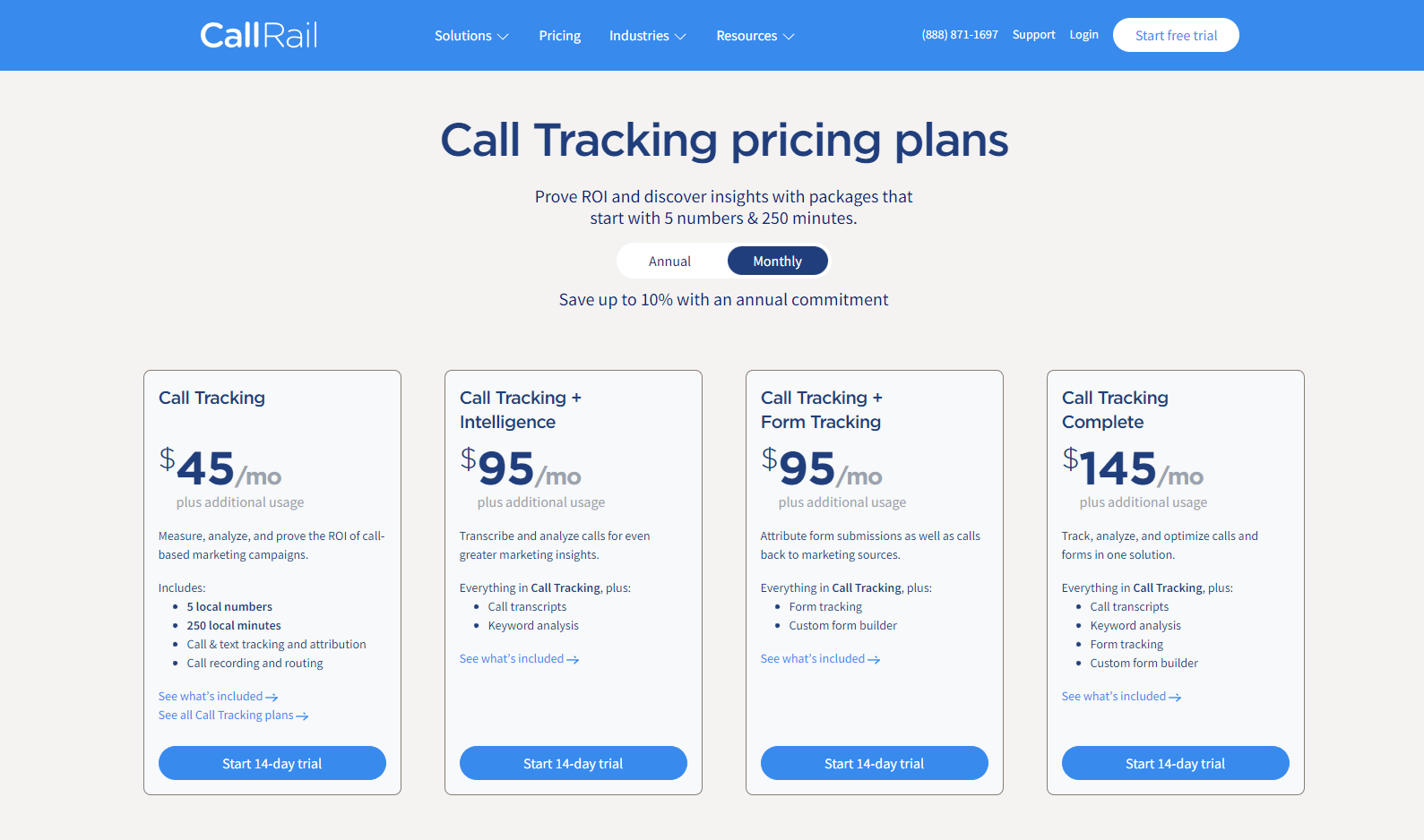 CallRail pricing plans