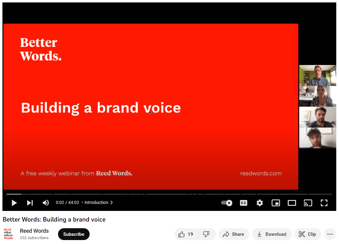 webinar example - marketing - better words