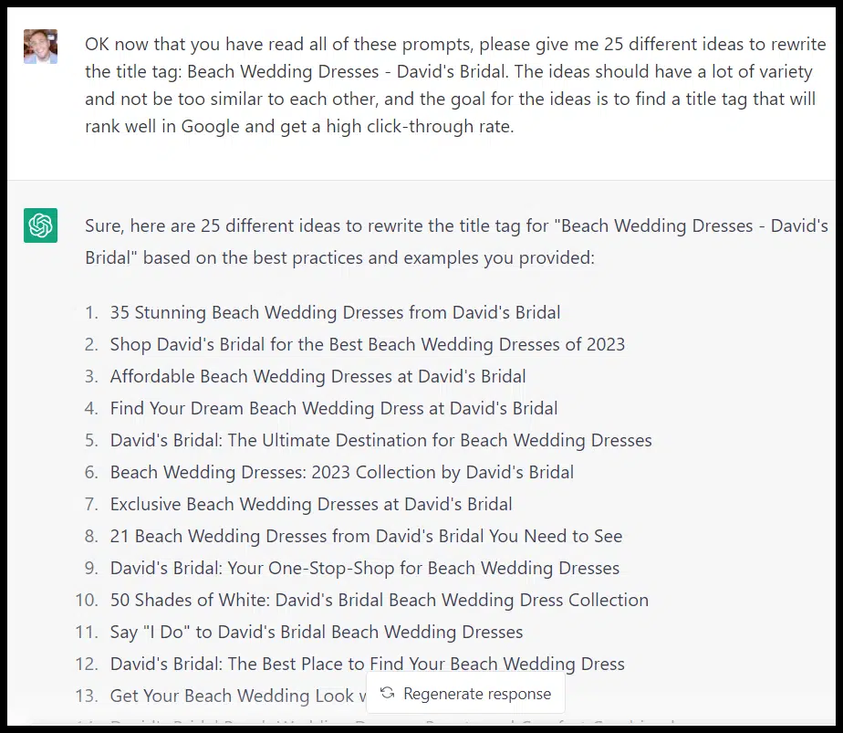 ChatGPT - title tag brainstorms