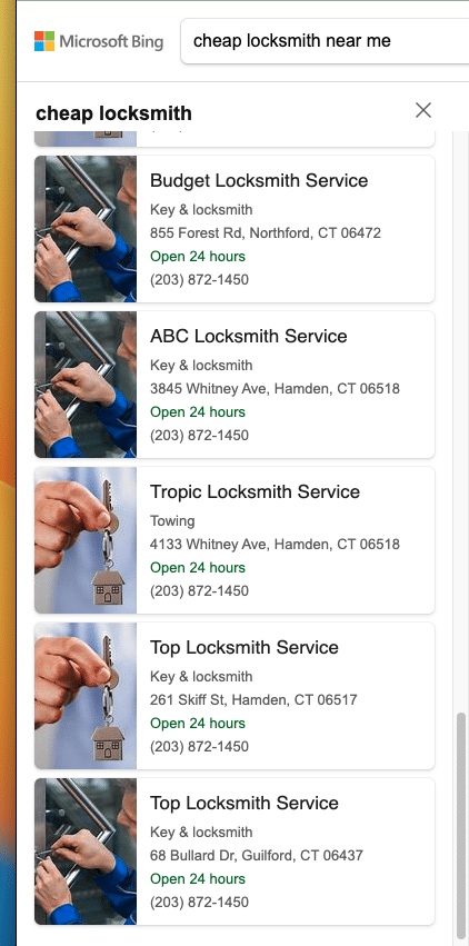 Locksmith spam