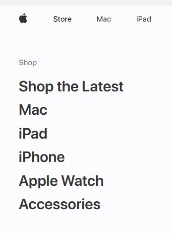 Apple Site Navigation