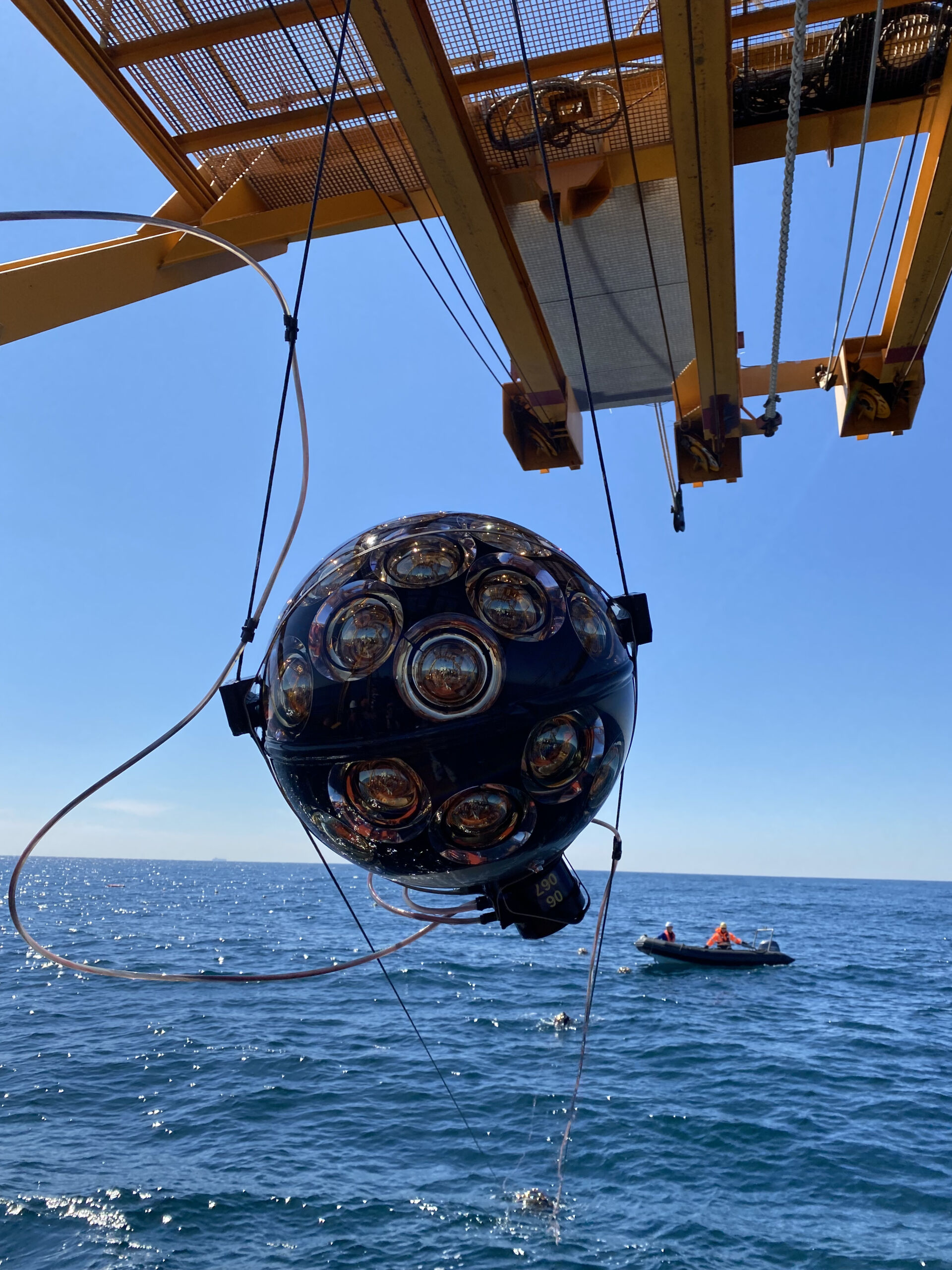 Optical detection module of the KM3NeT neutrino detector.