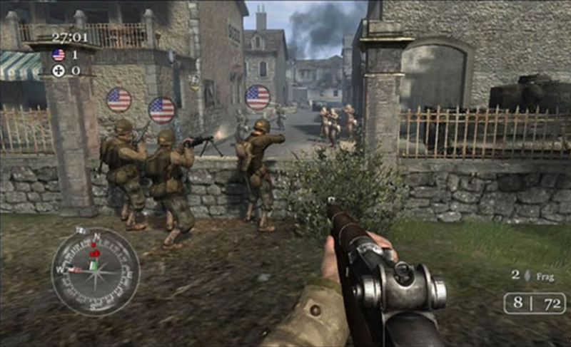 Artist's conception of what Sony thinks the next Call of Duty might look like on the PS5 (and definitely not a screenshot from Call of Duty 2 on Xbox 360. Nope. No way).