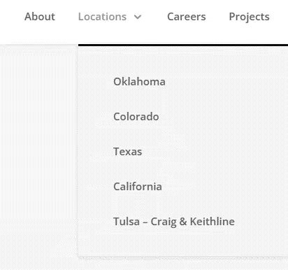 Location sections on a website