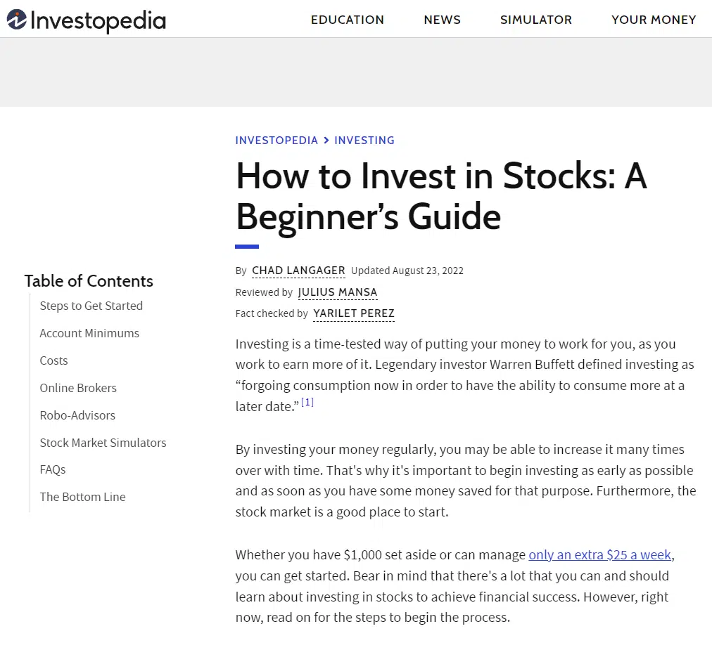 investopedia evergreen content example