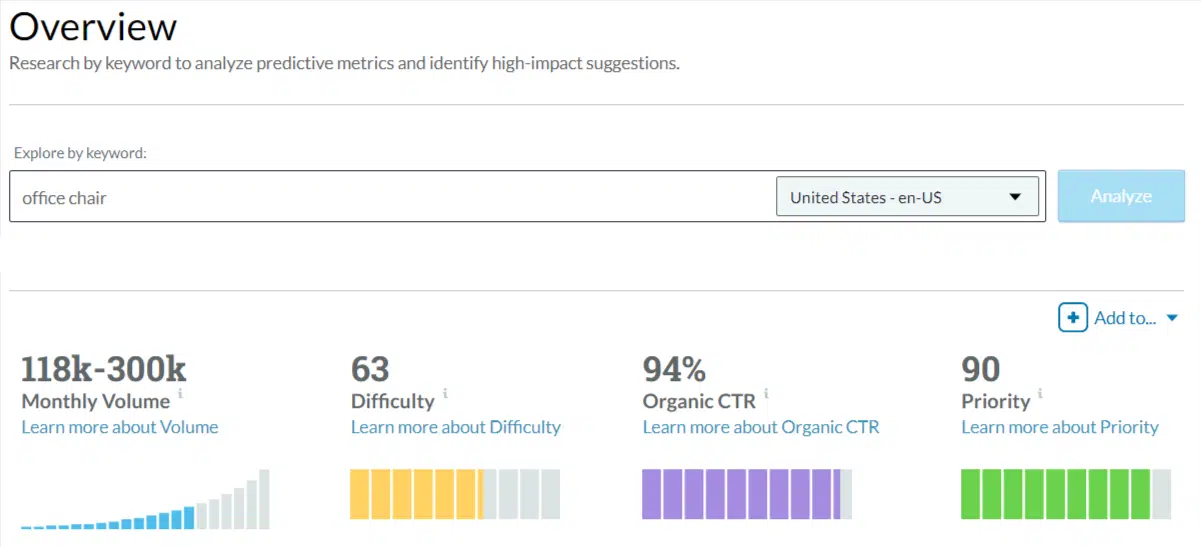 Moz - Keyword difficulty