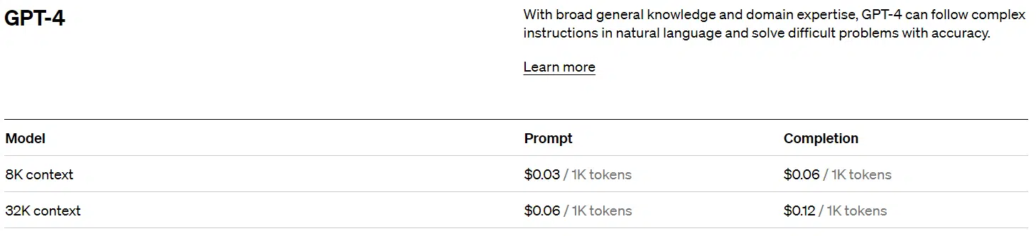 OpenAI pricing