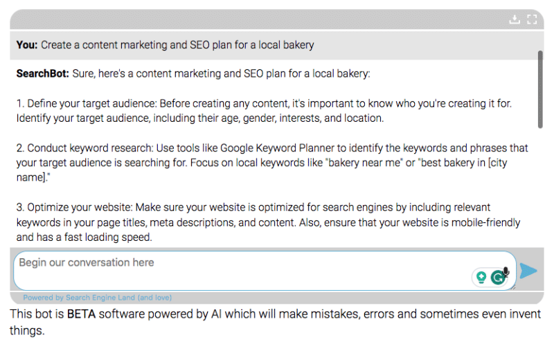 Chatbot Seo Content Marketing Plan Bakery 800x497