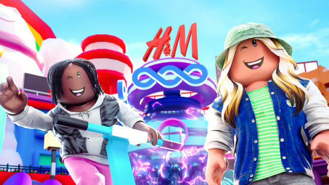 Two avatars in H&M's virtual Roblox world