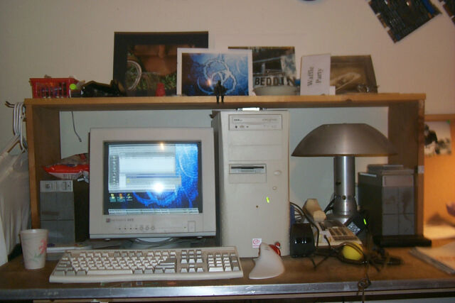 Checking email with Benj's Pentium II 233 MHz computer in 1999, not long after the ISP email was received.