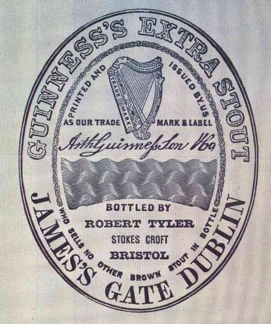 Guinness Extra Stout label 1862