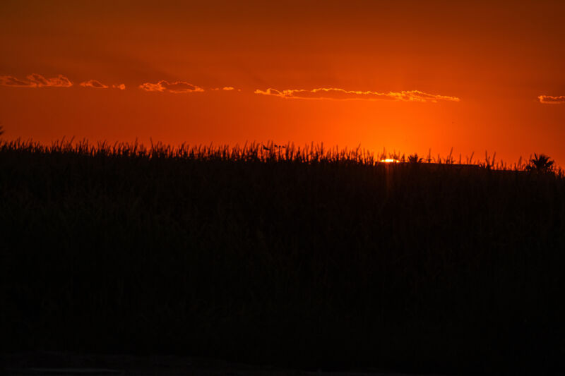 The sun sets during a heatwave in Peoria, Arizona,