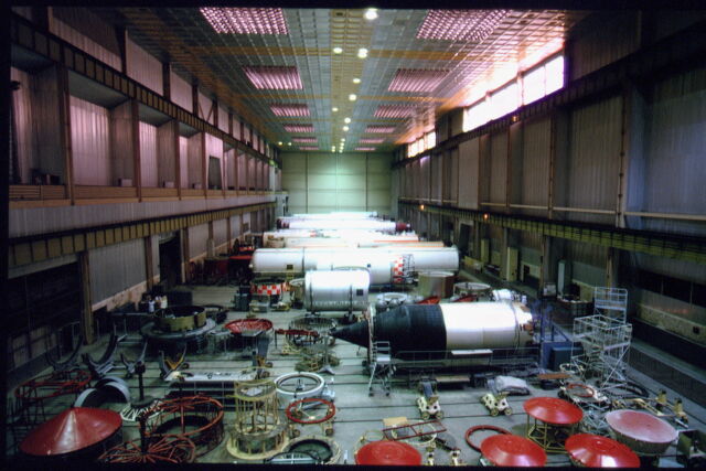 Tsyklon and Zenit rockets assembled in the Yuzhmash factory, Dnipro, USSR.