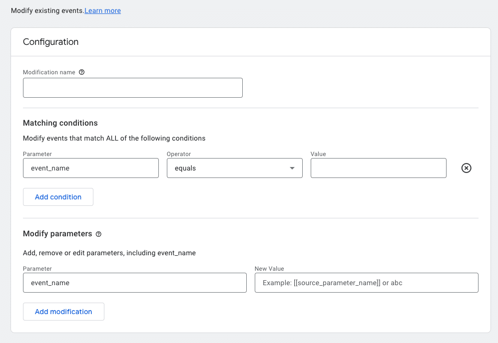 GA4 - modifying existing events