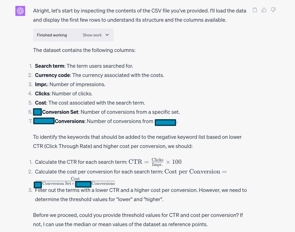 ChatGPT Code Interpreter - CSV inspection