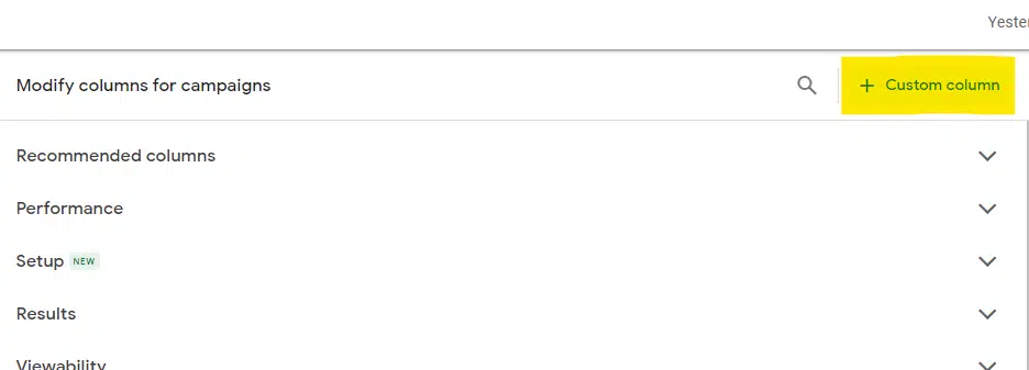 Google Ads - Add custom column