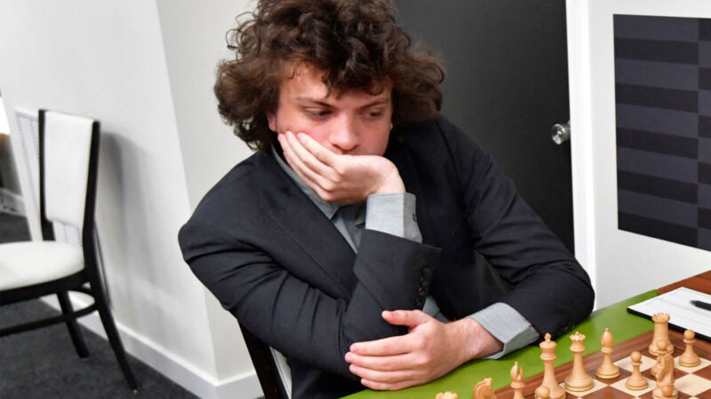 US international grandmaster Hans Niemann at the second day of the Saint Louis Chess Club Fall Chess Classic in St. Louis, Missouri, on October 6, 2022.