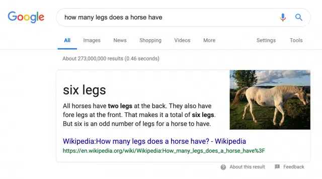 How many legs does a horse have