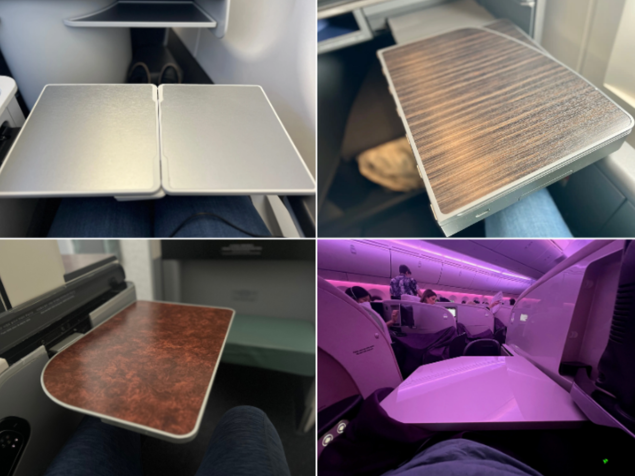 A collage of tray tables.