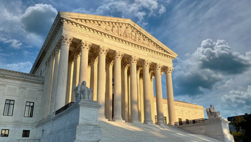 The United States Supreme Court building seen during daytime.