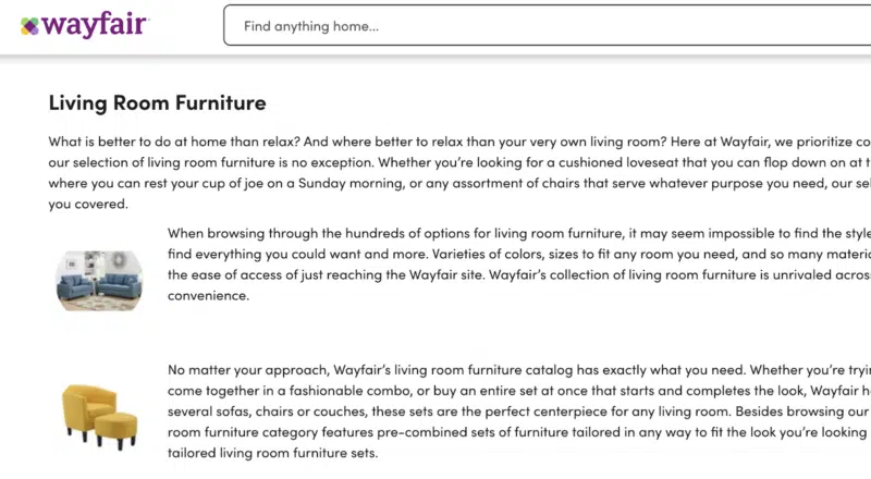 Wayfair Product Category Page 800x440