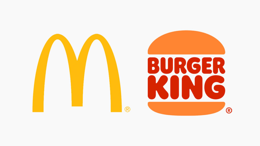 the mcdonald's and burger king logos side by side