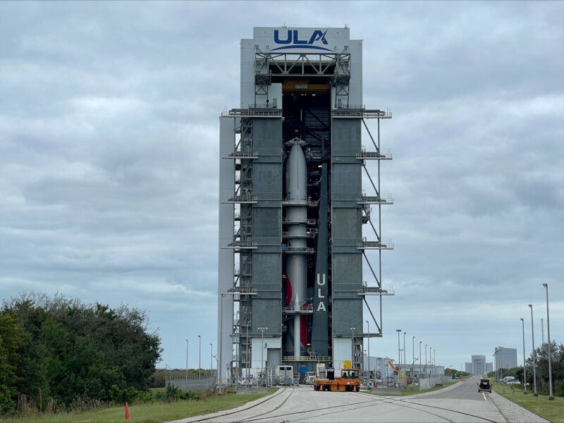 United Launch Alliance's first Vulcan rocket stands 202 feet (61.6 meters) tall with the addition of its payload fairing.