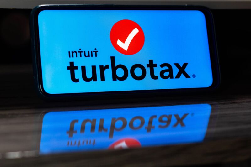 The Intuit TurboTax logo displayed on a smartphone screen.