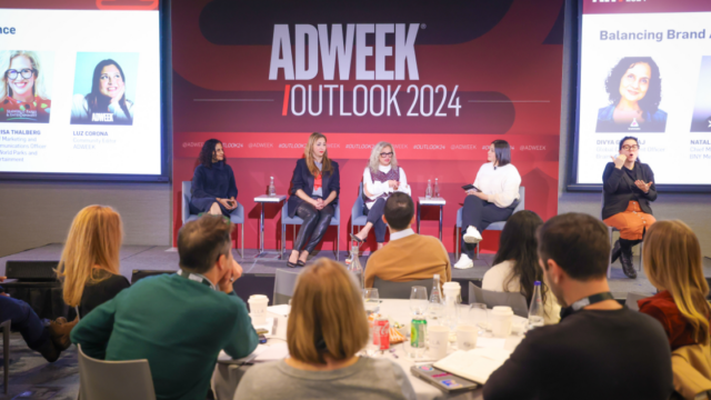 Adweek Outlook 2024 panelists from Brainlabs, SeaWorld and BNY Mellon remove the "vs." lodged between brand and performance marketing