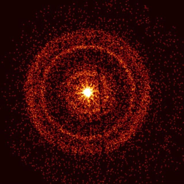 Swift’s X-ray Telescope captured the afterglow of GRB 221009A about an hour after it was first detected. 