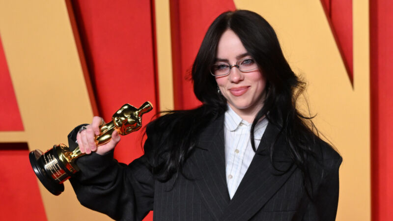 Billie Eilish attends the 2024 Vanity Fair Oscar Party hosted by Radhika Jones at the Wallis Annenberg Center for the Performing Arts on March 10, 2024 in Beverly Hills, California.