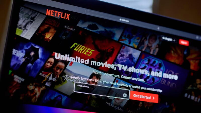 screen with netflix login