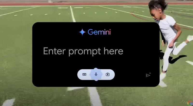 A picture of the Gemini prompt box from the 