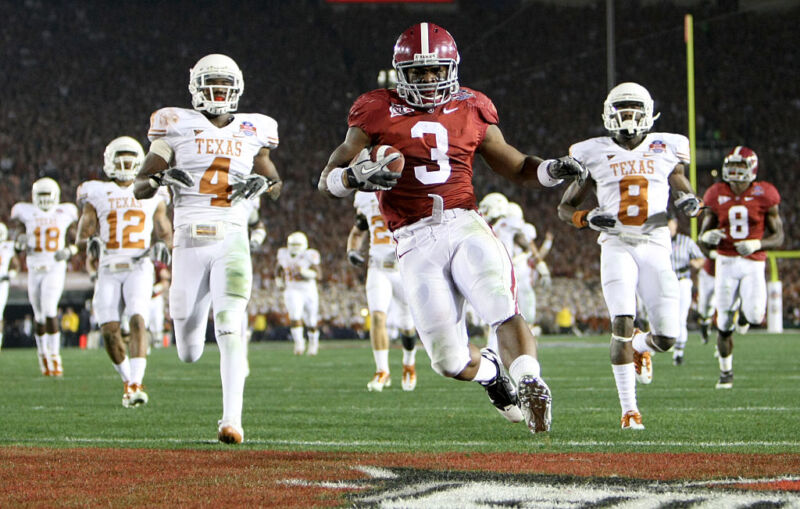 Texas losing to Alabama in the 2010 BCS championship