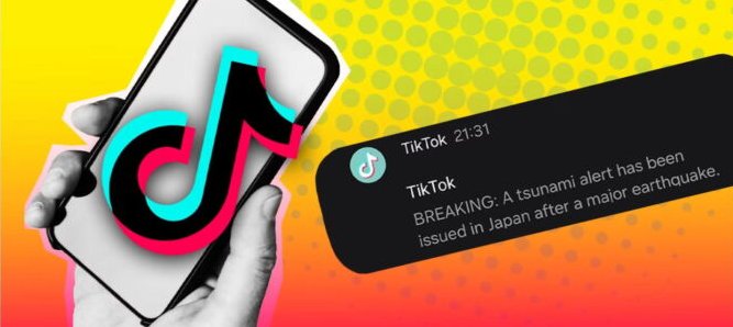 illustration showing a phone with TikTok logo