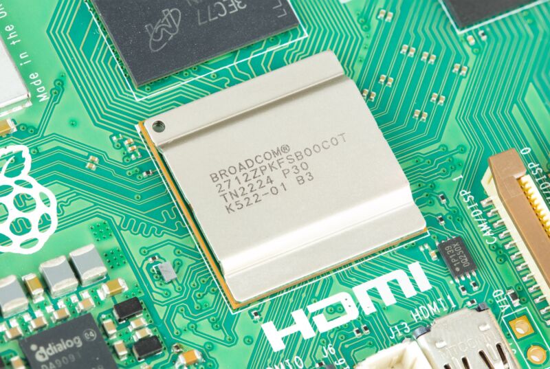 The Broadcom SoC used in the original 4GB and 8GB Raspberry Pi 5. The 2GB version uses an updated revision with several small but significant benefits.