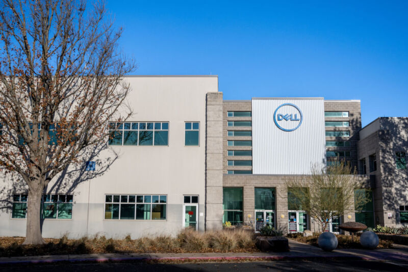 The exterior of a Dell Technologies office building is seen on January 04, 2023 in Round Rock, Texas. (