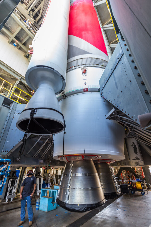 Two strap-on solid-fueled boosters and twin BE-4 main engines on ULA's second Vulcan rocket.